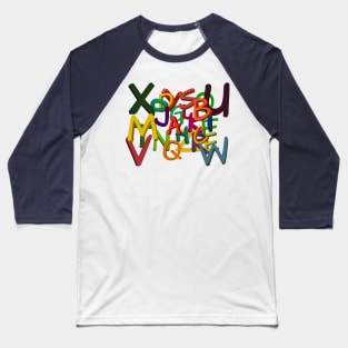 Carton and Color Alphabet Baseball T-Shirt